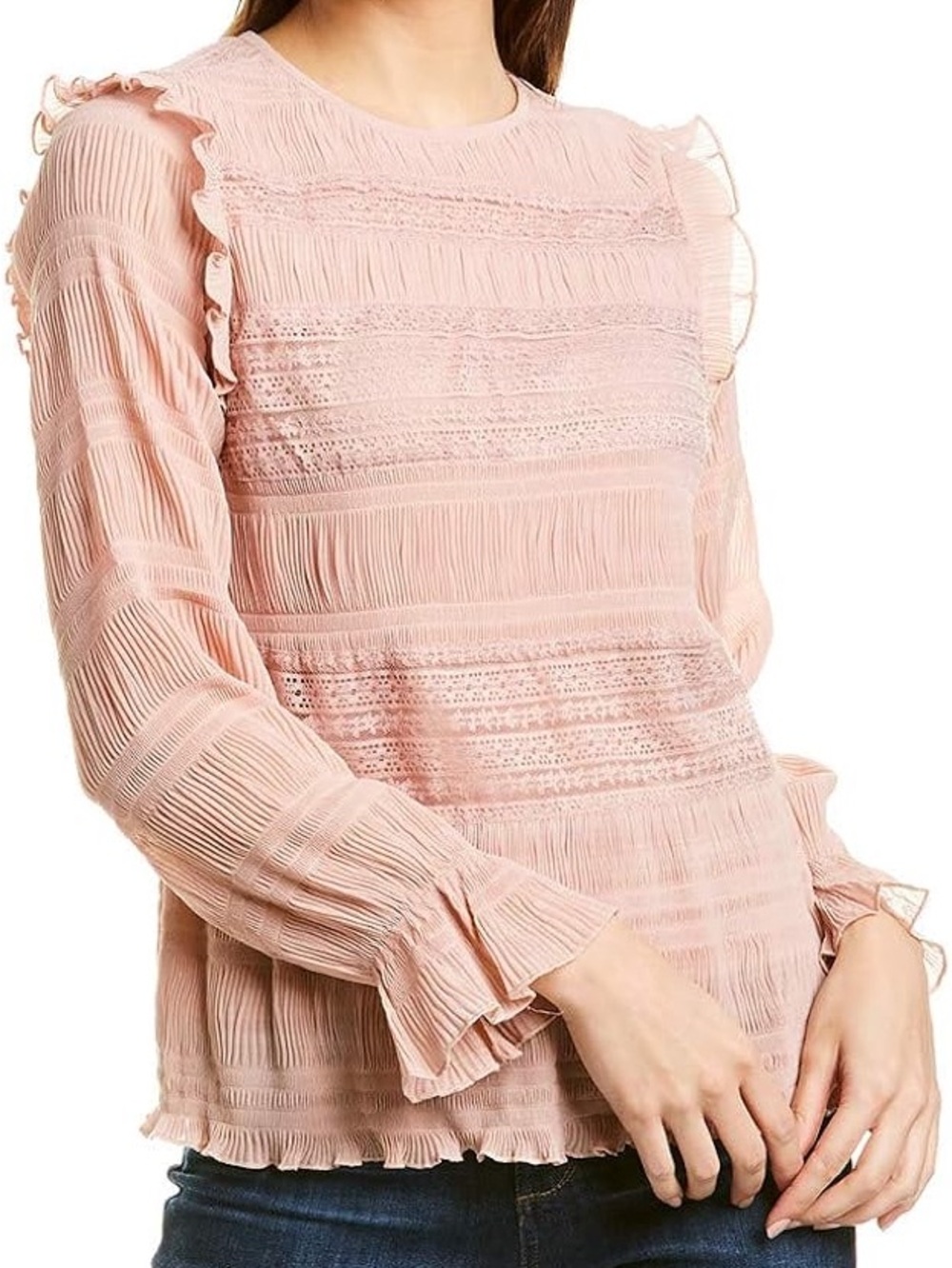 Velvet by Graham & Spencer Ivory Textured Blouse